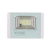 V-TAC napelemes LED reflektor 20W hideg fehér 10000 mAh, fehér házzal - SKU 10409