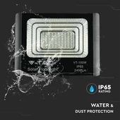 V-TAC napelemes LED reflektor 20W természetes fehér 10000 mAh, fekete házzal - SKU 8575