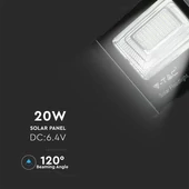 V-TAC napelemes LED reflektor 20W természetes fehér 10000 mAh, fekete házzal - SKU 8575