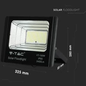 V-TAC napelemes LED reflektor 35W hideg fehér 15000 mAh, fekete házzal - SKU 94012