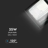 V-TAC napelemes LED reflektor 35W természetes fehér 15000 mAh, fekete házzal - SKU 8576
