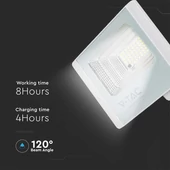 V-TAC napelemes LED reflektor 40W hideg fehér 20000 mAh, fehér házzal - SKU 10414