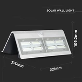 V-TAC napelemes, mozgásérzékelős LED reflektor, fehér, 7W természetes fehér - SKU 8278