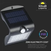 V-TAC napelemes, mozgásérzékelős LED reflektor, fekete, 1.5W természetes fehér - SKU 8277