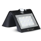 V-TAC napelemes, mozgásérzékelős LED reflektor, fekete, 1.5W természetes fehér - SKU 8277