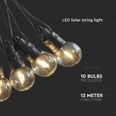 Solar LED string, 12m, with remote, 3000K