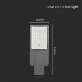 V-TAC Napelemes utcai térvilágító, 2500 Lumen, hideg fehér, Bridgelux SMD LED - SKU 10225