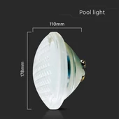 PAR56 18W LED pool light, IP68, 6500K