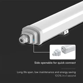 V-TAC polikarbonát LED lámpa 60cm 18W IP65 hideg fehér 120 Lm/W (GT-Széria) - SKU 23392