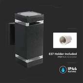 LED Wall Light With Black Body IP44 E27 Square
