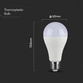 LED Bulb - SAMSUNG CHIP 15W E27 A65 Plastic 6400K