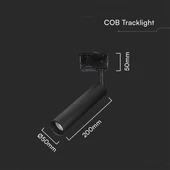 V-TAC PRO COB LED sínes spotlámpa állítható 15W CRI>90, 5000K - SKU 21361
