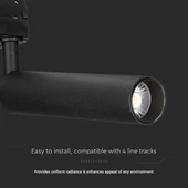 V-TAC PRO COB LED sínes spotlámpa állítható 15W CRI>90, 5000K - SKU 21361