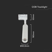 V-TAC PRO COB LED sínes spotlámpa állítható 7W CRI>90 természetes fehér - SKU 21351