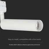 V-TAC PRO COB LED sínes spotlámpa állítható 7W CRI>90 természetes fehér - SKU 21351