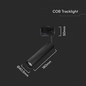 V-TAC PRO COB LED sínes spotlámpa állítható 7W CRI>90 természetes fehér - SKU 21354