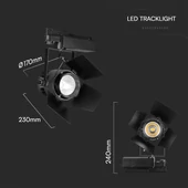 V-TAC PRO COB LED sínes színpadreflektor 33W CRI>90 természetes fehér - SKU 21372
