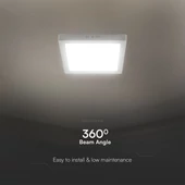 V-TAC PRO felületre szerelhető, műanyag IP20, négyzet LED panel 12W, hideg fehér - SKU 104971