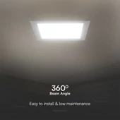 V-TAC PRO süllyeszthető, műanyag IP20, négyzet LED panel 24W, természetes fehér - SKU 104901