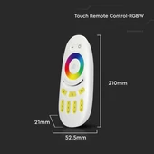 V-TAC RGB+W 4 zónás rádiófrekvenciás LED szalag érintőgombos távirányító, fehér - SKU 2923