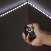 V-TAC RGB+W 4 zónás rádiófrekvenciás LED szalag érintőgombos távirányító, fekete - SKU 2924