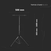 V-TAC reflektor tartó állvány, tripod - fekete - SKU 9546
