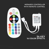 V-TAC RGB LED szalag vezérlő távirányítóval 12/24V - SKU 3625