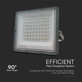 V-TAC RLE 50W LED reflektor, állítható színhőmérséklettel, szürke házzal - SKU 23614