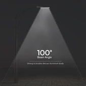V-TAC RLE utcai LED lámpa, térvilágító ledes lámpatest 50W, PC búra, hideg fehér - SKU 23619