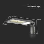 V-TAC RLE utcai LED lámpa, térvilágító ledes lámpatest 50W, PC búra, természetes fehér - SKU 23618