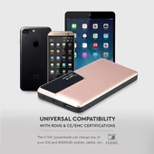 V-TAC rózsaarany, 10000mAh powerbank, kijelzővel - SKU 8873