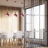Plastic Pendant Lamp Holder E14 With Slide Aluminum Shade Pink