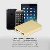 V-TAC sárga, 5000mAh powerbank, jelzőfénnyel - SKU 8196
