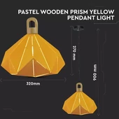 Pendant Light Pastel Wooden Prism Yellow 320*270mm