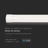 V-TAC EVO bútor, - és pultvilágító LED lámpa 120cm 30W hideg fehér, 60cm kábellel - SKU 20364