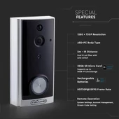 V-TAC Smart - kapucsengő, kamerával, hangszóróval - SKU 8355