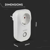 V-TAC Smart - okostelefonnal kapcsolható, WiFi-s, konnektor, dugalj - SKU 8415
