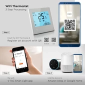 V-TAC Smart - okostelefonról is irányítható, WiFi termosztát - SKU 7908