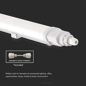 V-TAC sorolható 18W beépített LED-es 60cm armatúra, hideg fehér, IP65 (L-széria) - SKU 23088
