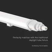 V-TAC sorolható 18W beépített LED-es 60cm armatúra, természetes fehér, IP65 (L-széria) - SKU 23087