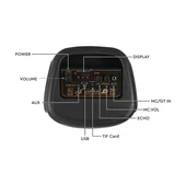 V-TAC Soundor 20W Bluetooth hordozható hangszóró LED világítással, 2x6 inch, mikrofonnal - SKU 7676
