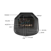V-TAC Soundor 30W Bluetooth hordozható hangszóró LED világítással, 2x8 inch, mikrofonnal - SKU 7677