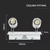 2*GU10 Surface Mount Fitting White Body