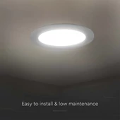 V-TAC süllyeszthető, műanyag IP20, kerek LED panel 6W, meleg fehér - SKU 7858