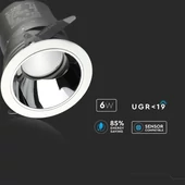 V-TAC süllyeszthető LED COB mélysugárzó lámpa UGR<19 CRI>95 6W természetes fehér - SKU 1480