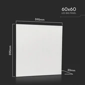 V-TAC süllyeszthető LED panel természetes fehér 25W 60 x 60cm, 180 Lm/W, Back-Lit - SKU 23393