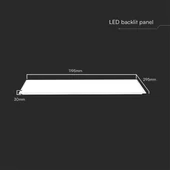 V-TAC süllyeszthető LED panel természetes fehér 40W 120 x 30cm, 120 Lm/W, Back-Lit - SKU 23147
