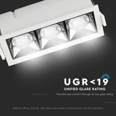 V-TAC süllyeszthető 12° mélysugárzó LED lámpa 12W hideg fehér - SKU 973