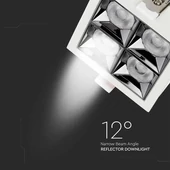 V-TAC süllyeszthető 12° mélysugárzó LED lámpa 16W hideg fehér - SKU 976