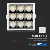 V-TAC süllyeszthető 38° mélysugárzó LED lámpa 36W hideg fehér - SKU 997